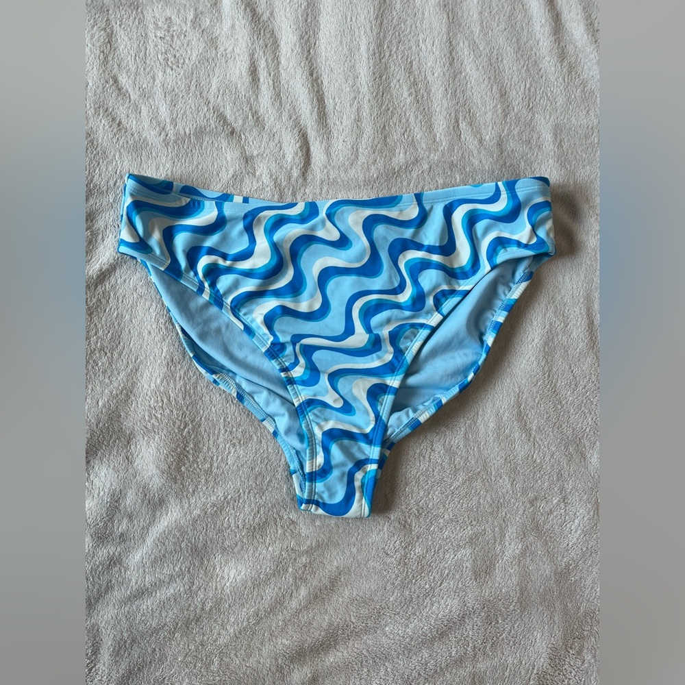 Wild Fable Women’s Blue Low Rise Bikini Bottoms 1X (17-18) NWT Swirl Cheeky